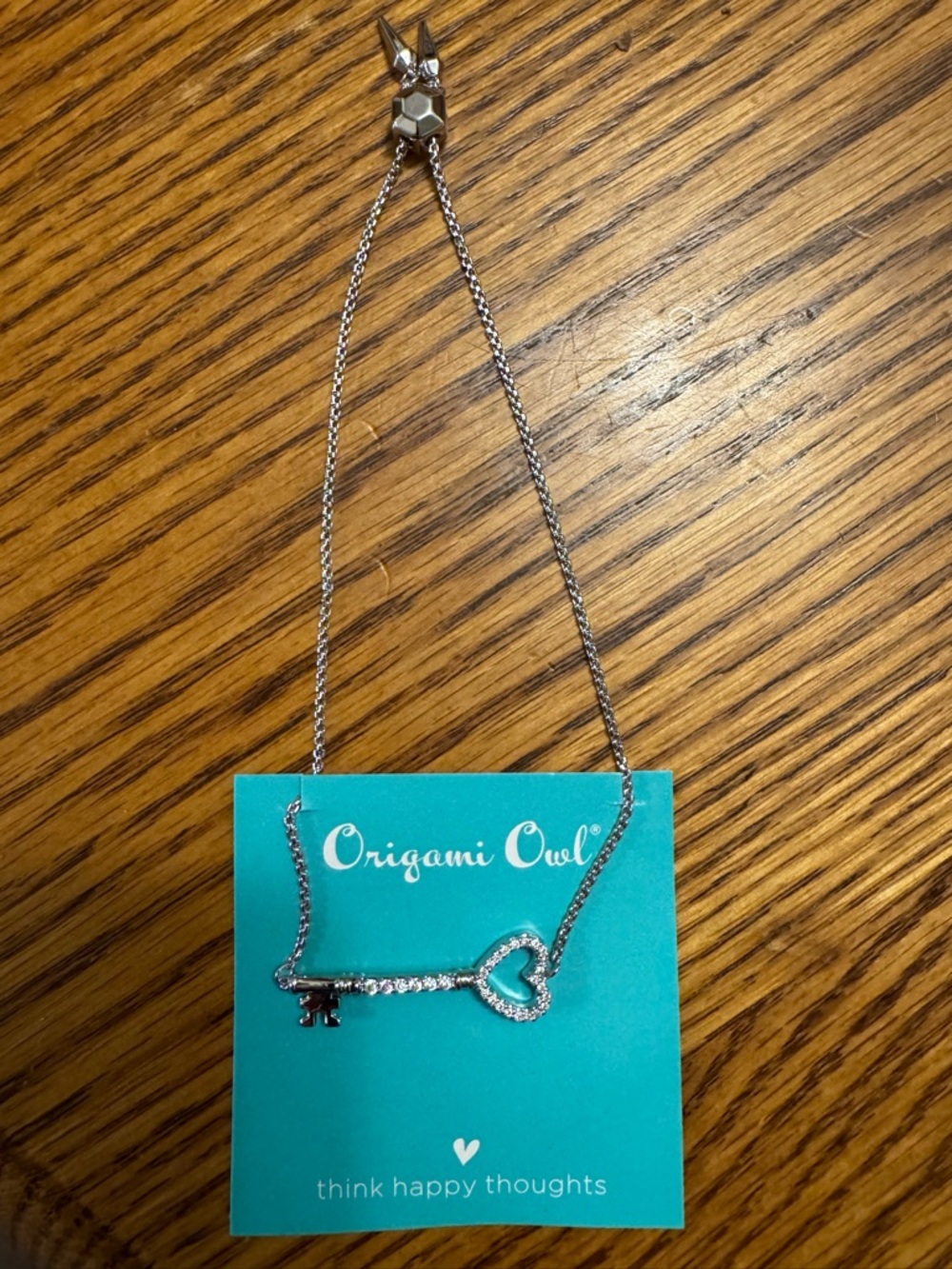 Origami owl “key to my heart” CZ bolo bracelet